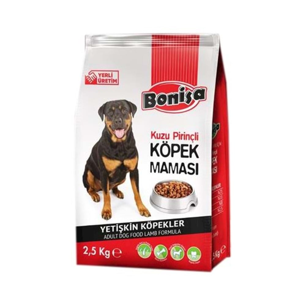 Bonisa Köpek Maması Kuzu Pirinç Yetişkin 2.5 Kg.
