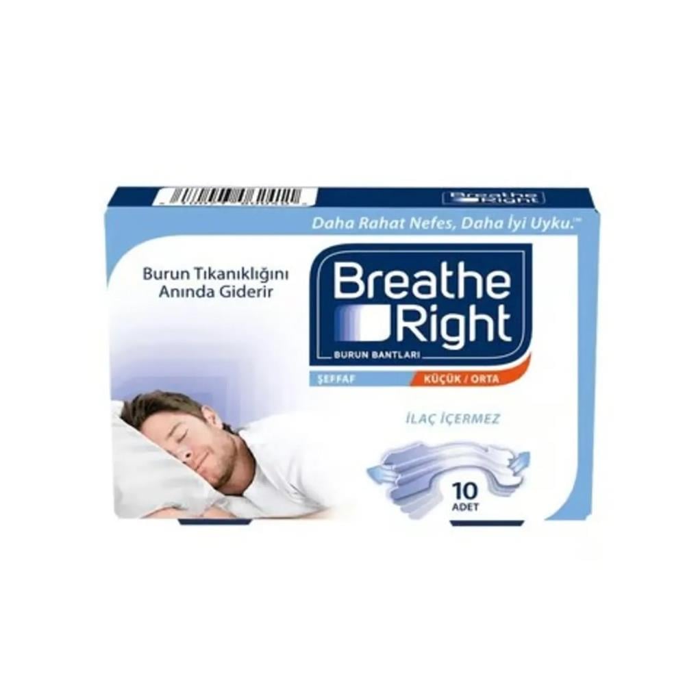 Burun BandıBreathe Right Şeffaf Küçük & Orta Burun Bandı 10lu
