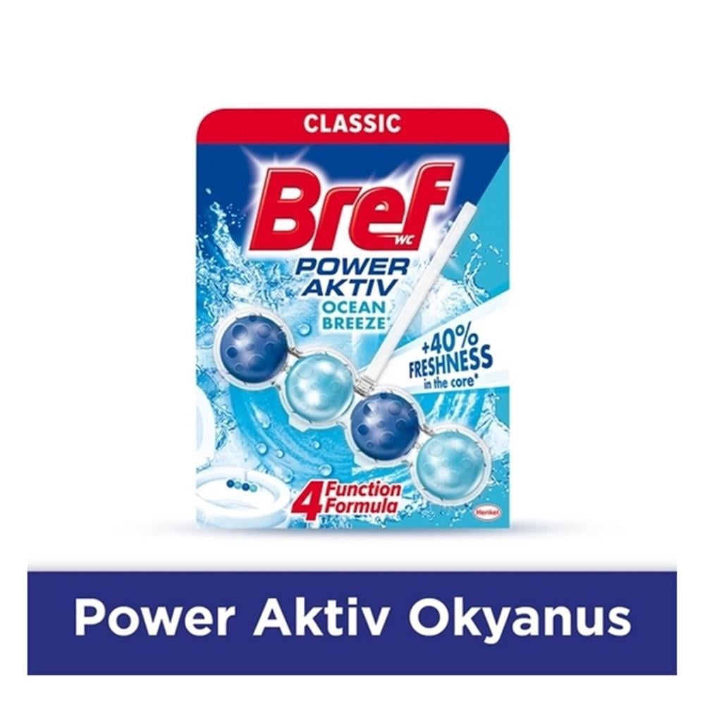 Tuvalet TemizleyicilerBref Power Aktif Wc Temizleyici Blok Okyanus 50 Gr