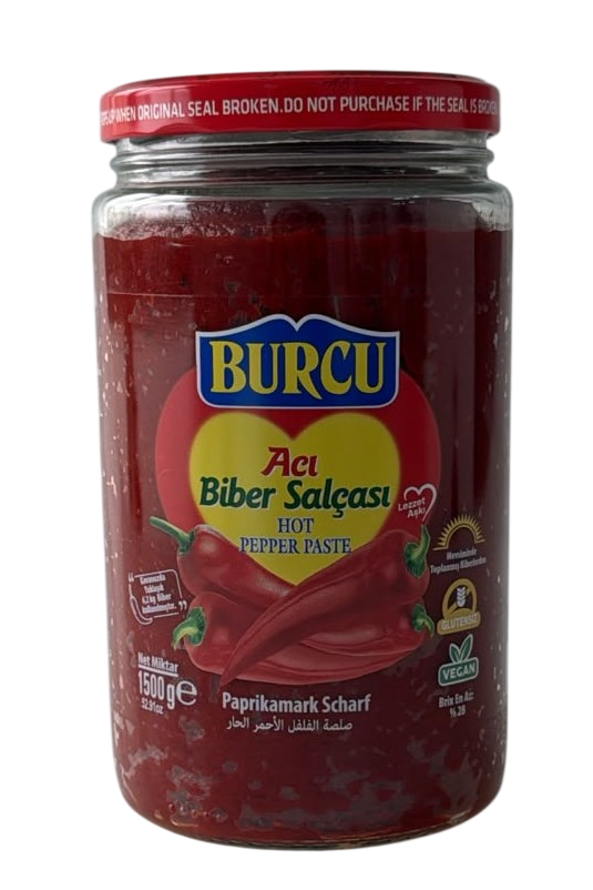 SalçaBurcu Acı Biber Salçası Cam 1500 Gr