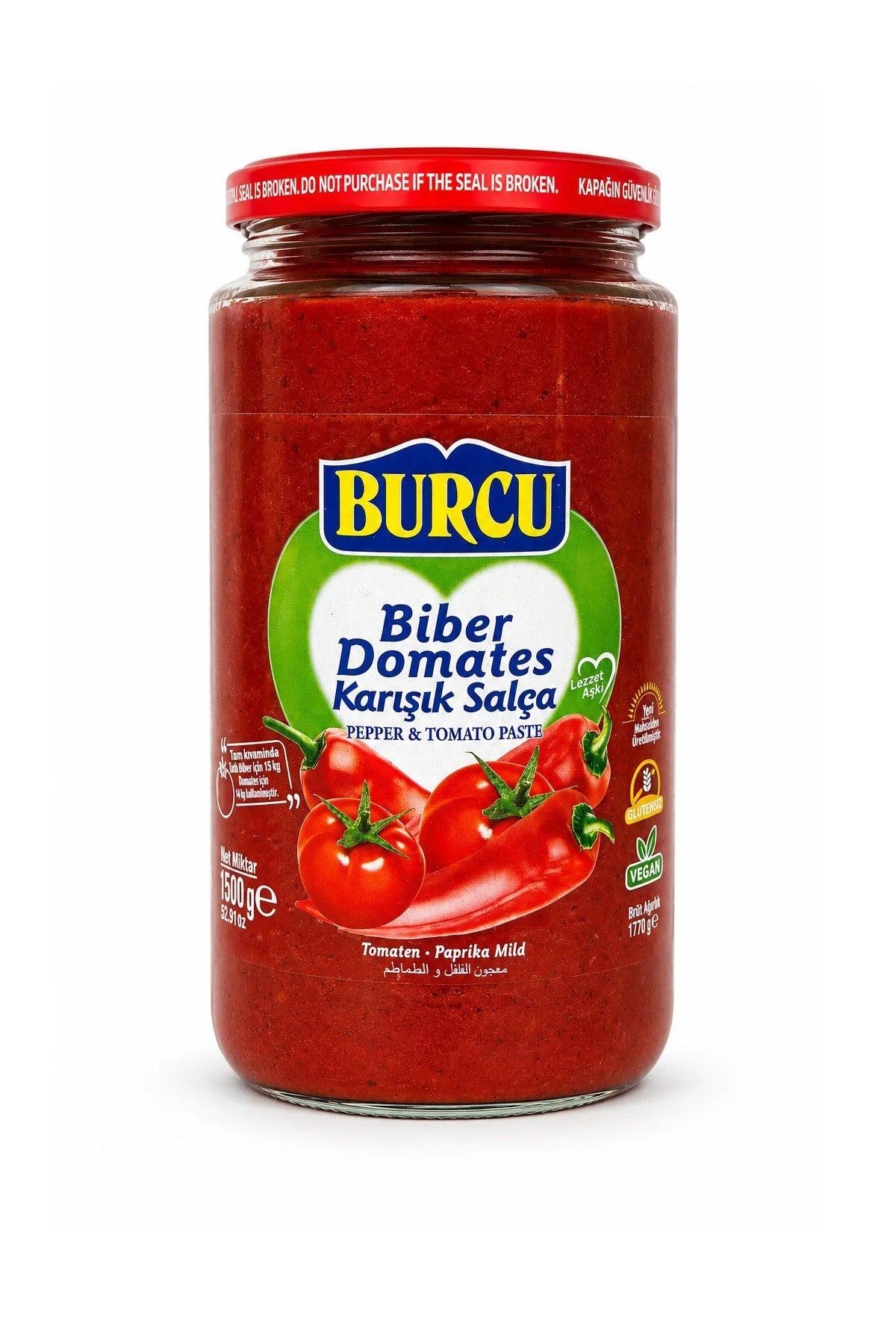 SalçaBurcu Biber Domates Salçası Karışık 1500 g