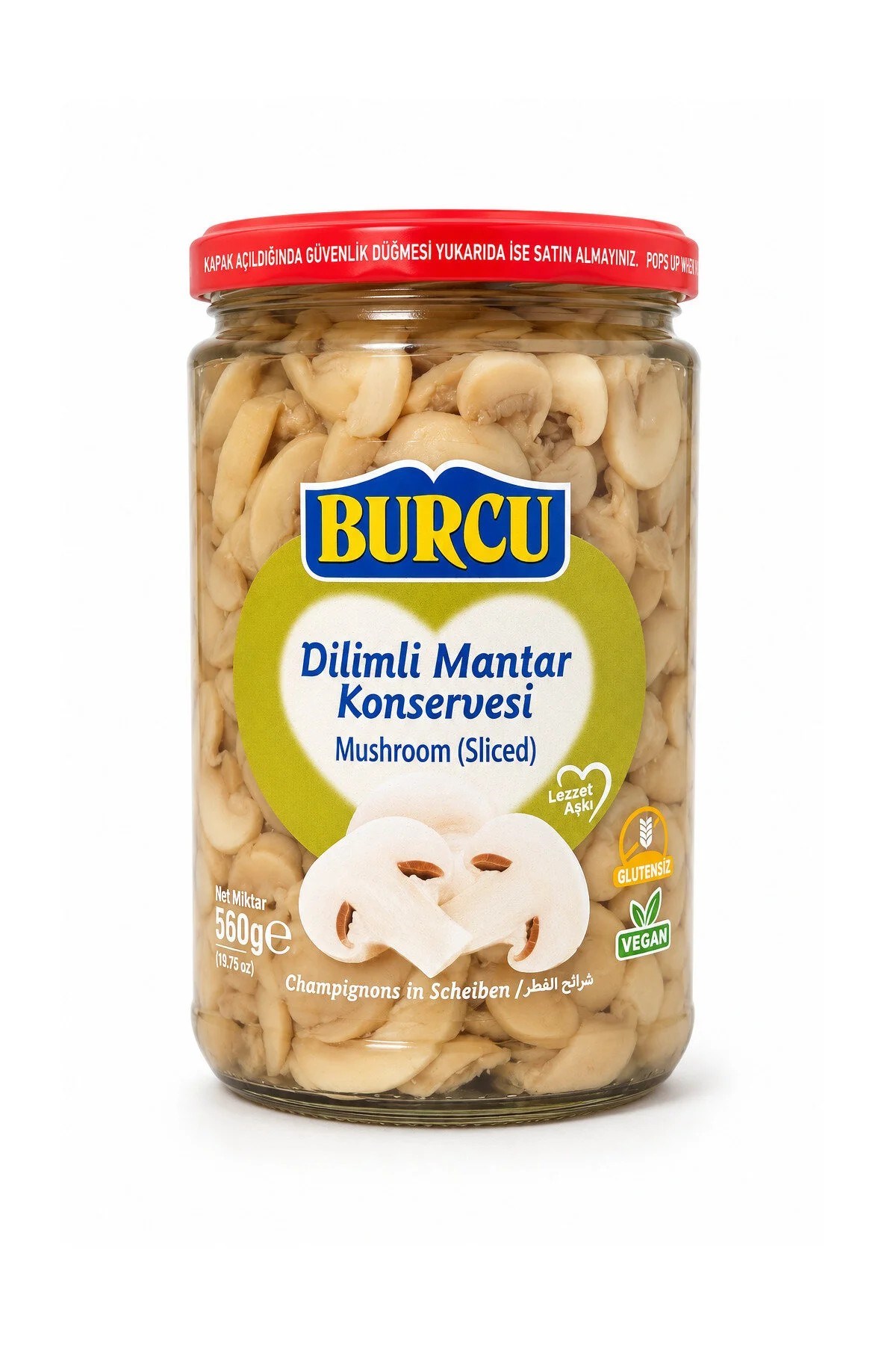 Konserve SebzeBurcu Mantar Di·li·m 560 Gr Cam