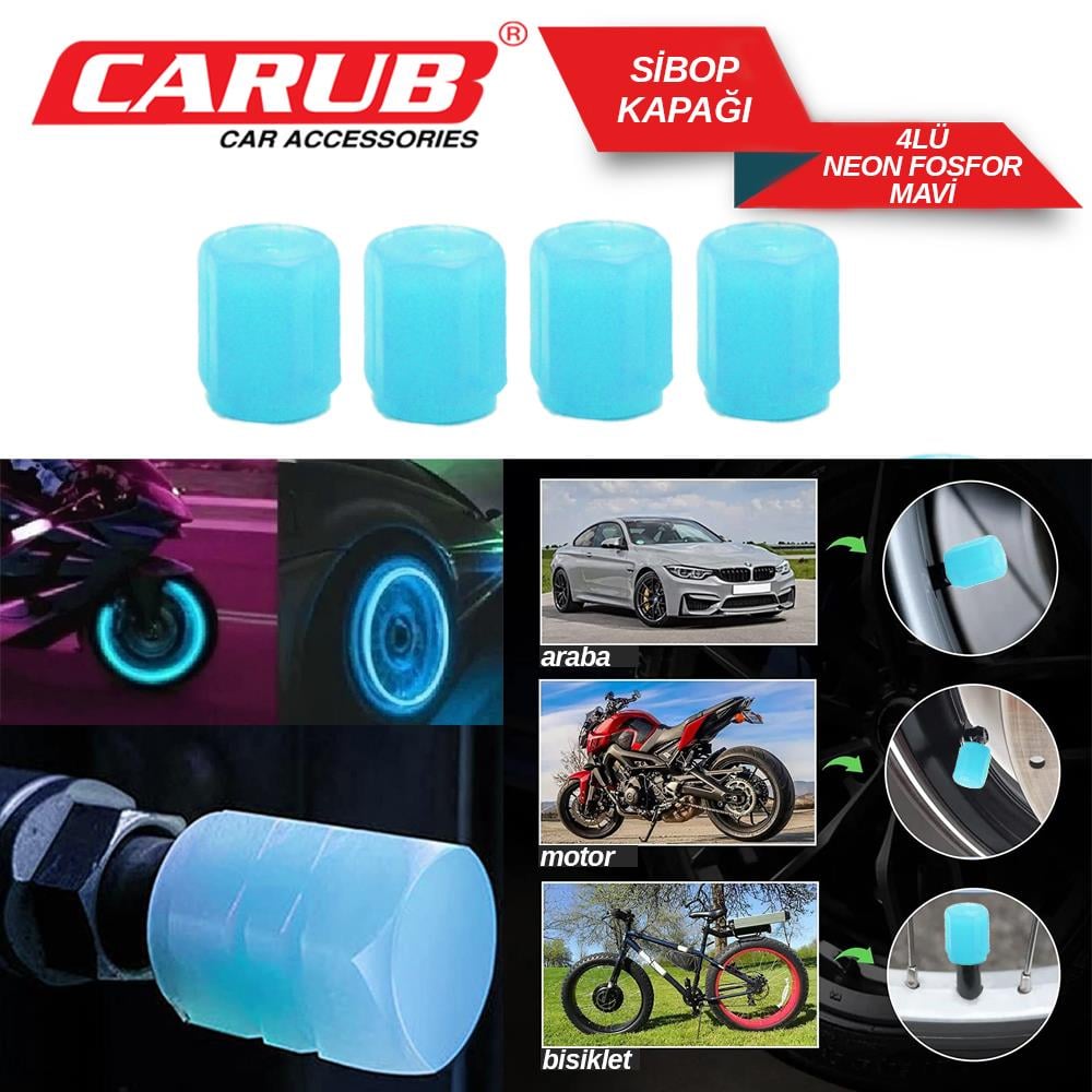 HırdavatCarub Sibop Kapağı 4 lü Noen Fosfor Mavi