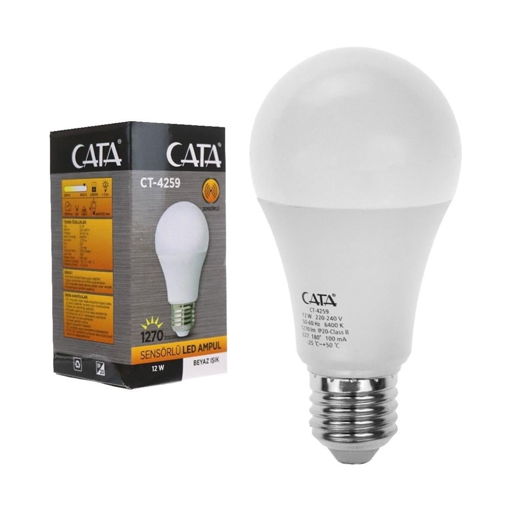 Elektrikli El AletleriÇata Sensörlü Led Ampül Beyaz 12 W 6400 K