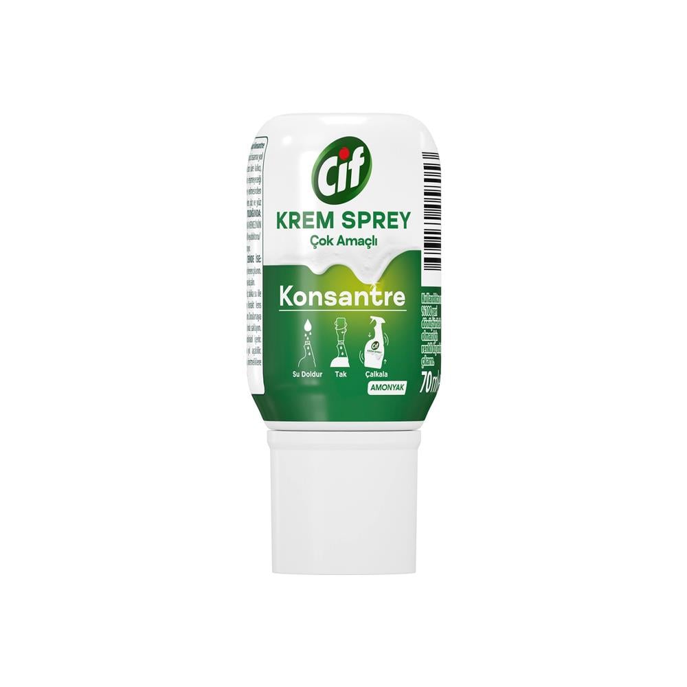 Mutfak ve Banyo TemizleyicilerCif Krem Sprey Çok Amaçlı Konsantre Amonyaklı 70 Ml