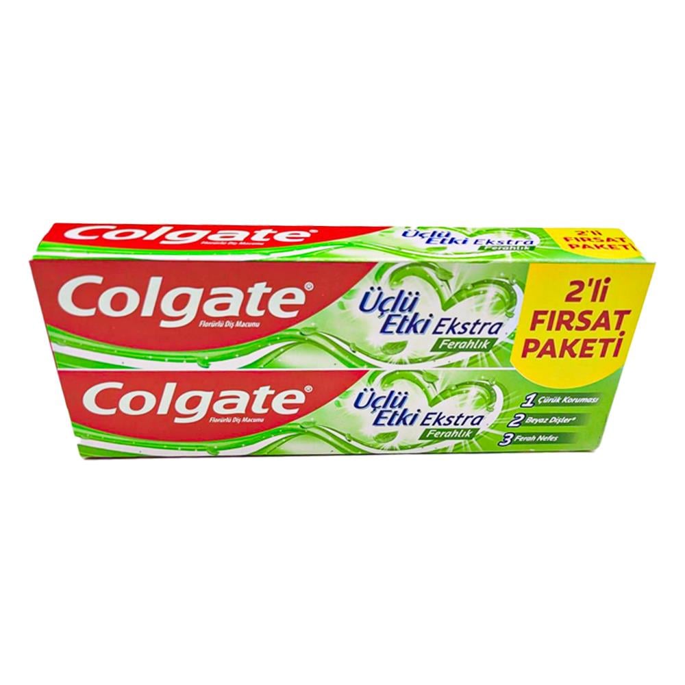 Diş MacunuColgate Diş Macunu Üçlü Etki Ekstra Ferahlık 2x75 ml
