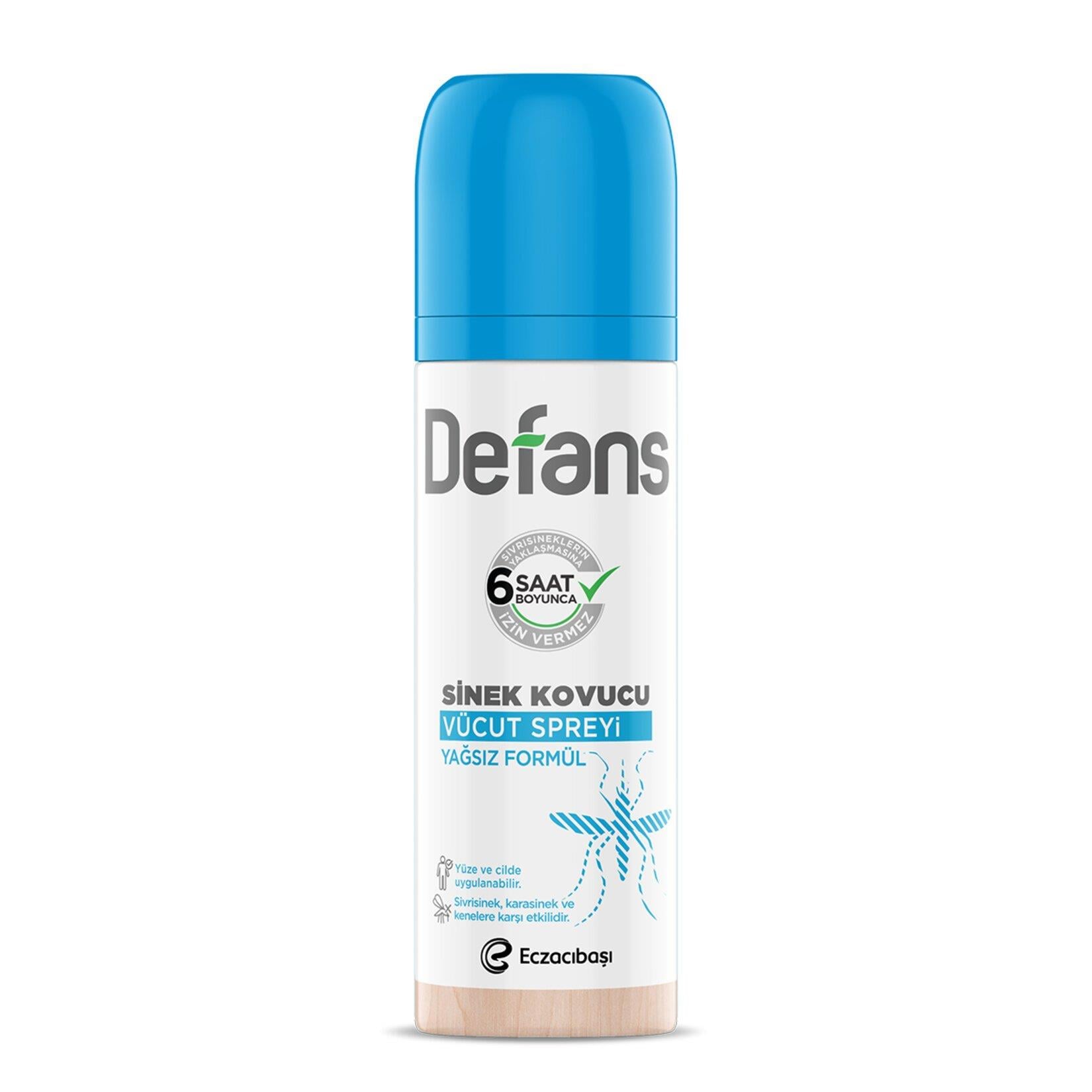 Haşere ÖldürücülerDefans Yağsız Formül Vücut Spreyi (Su Bazlı) 100 ml