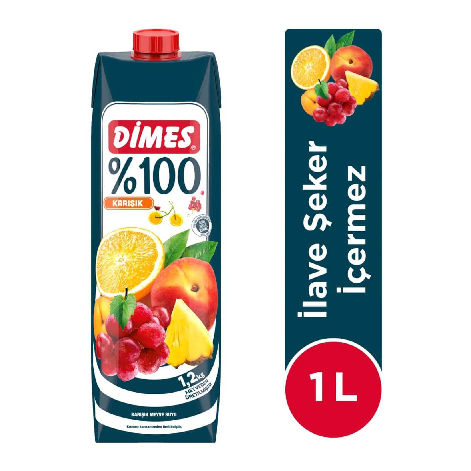 Meyve SuyuDimes %100 Karışık Meyve Suyu 1 Lt