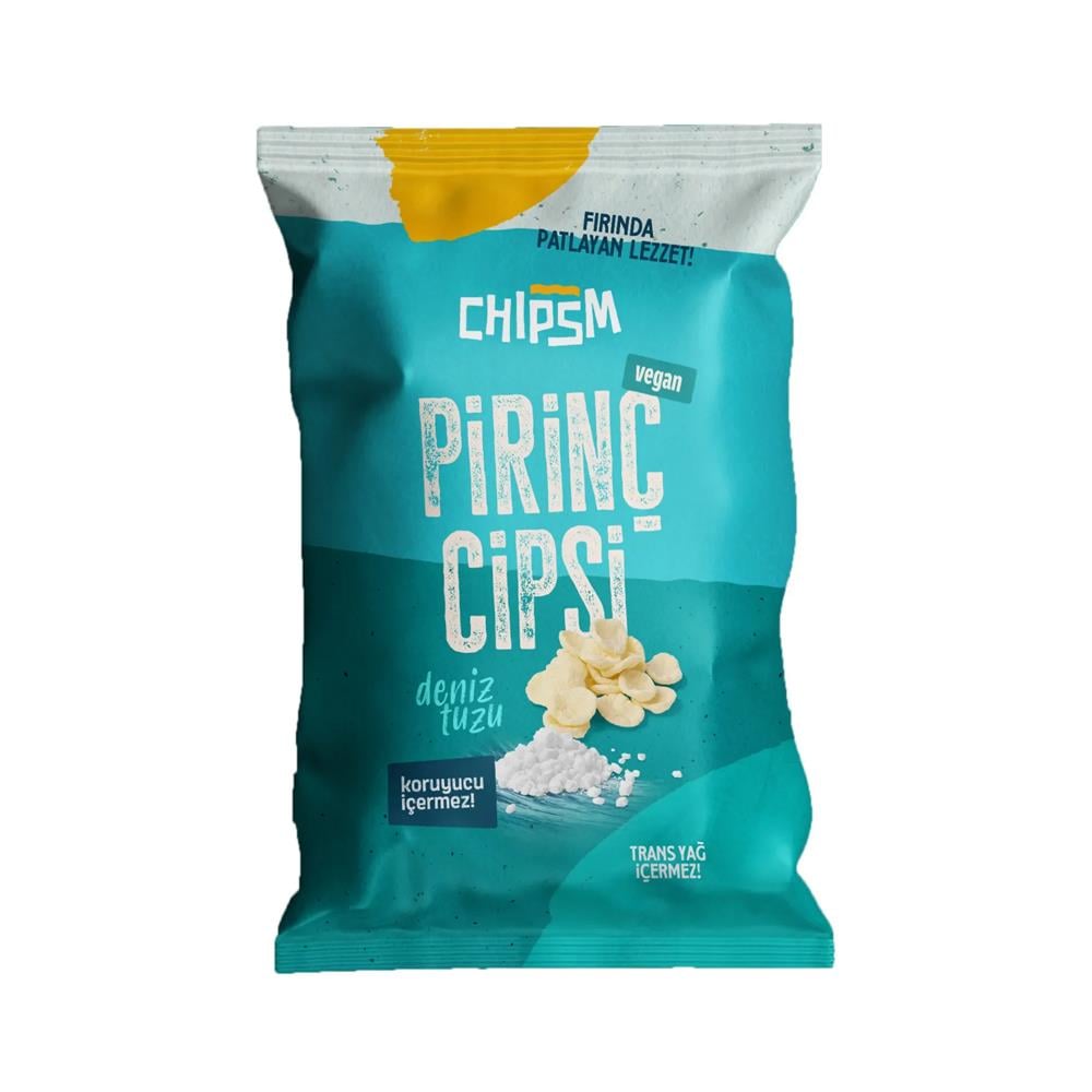 CipsDoğal Chipsm Pirinç Cipsi Deniz Tuzlu Vegan 65 Gr