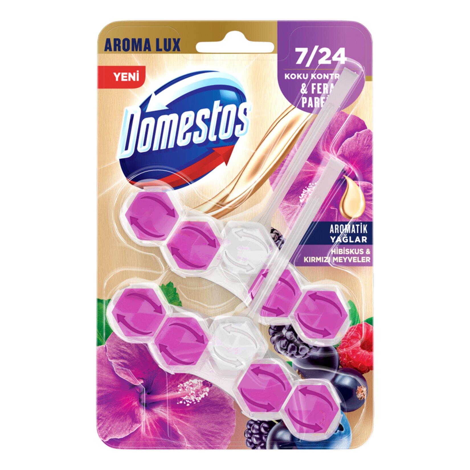 Tuvalet TemizleyicilerDomestos Wc Blok Lüx Hibiskus&Kırmızı Meyveler 2*50 Gr