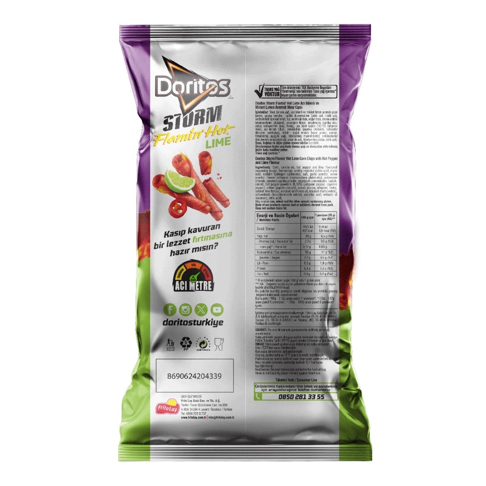 CipsDoritos Storm Flamin Hot Lime 125 g