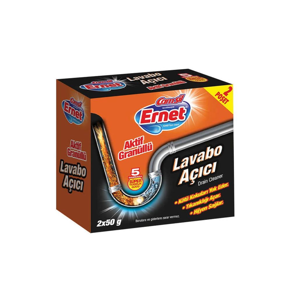 Lavabo AçıcılarErnet Süper Lavabo Açıcı Granül 2*50 Gr
