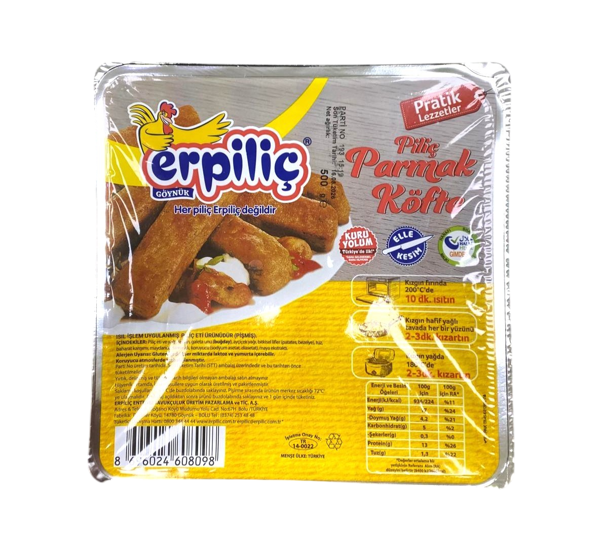 Et ÜrünleriErpiliç Parmak Köfte 500 Gr