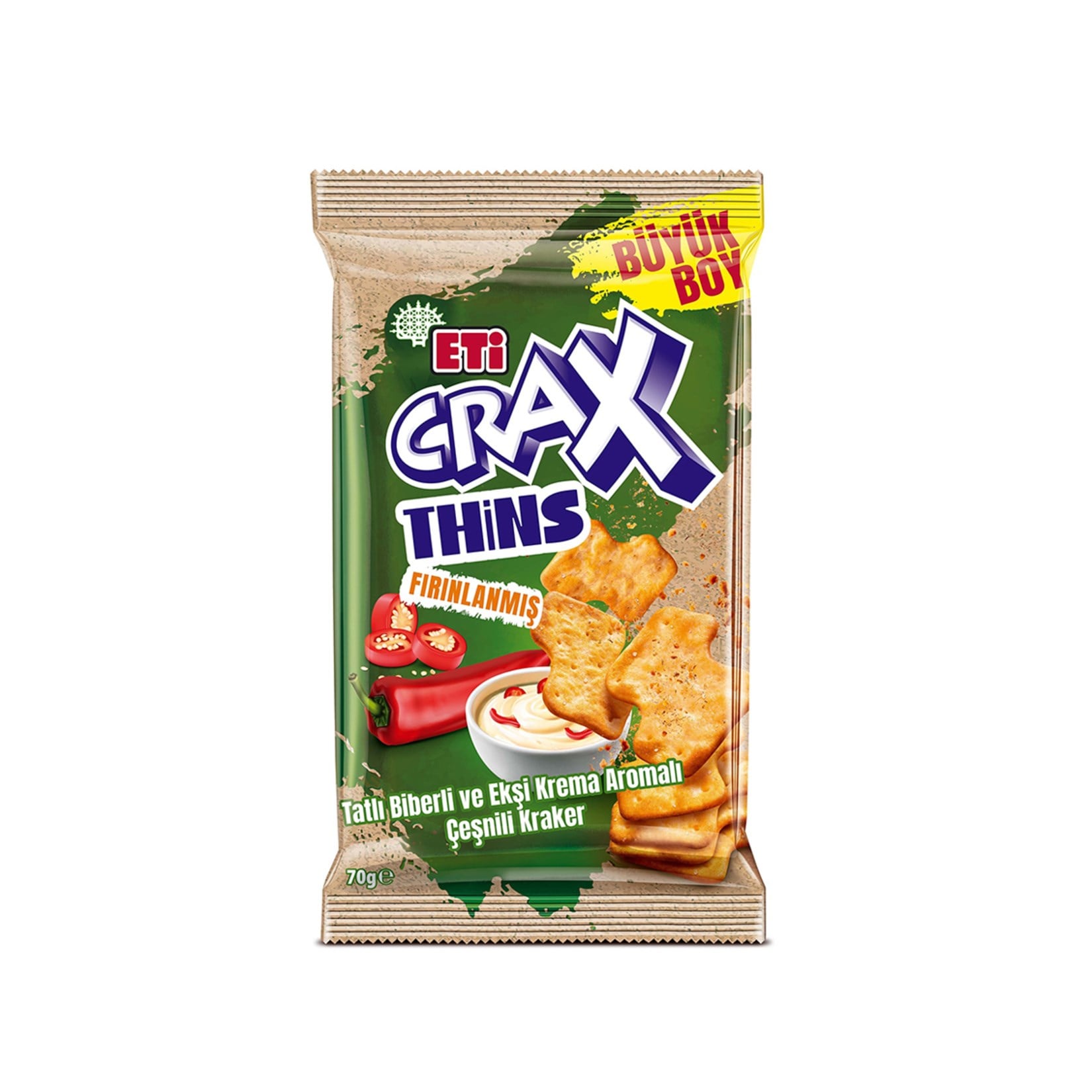 KrakerEti Crax Thins Tatlı Biber Eksi Krema 70 g