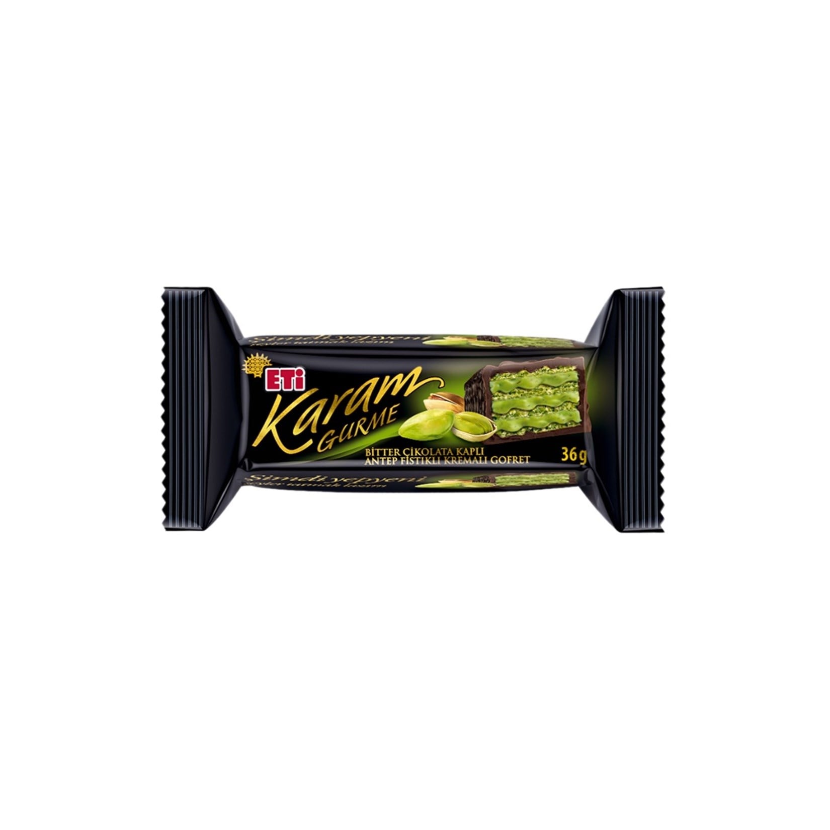 GofretEti Karam Gurme Bitter Antep Fıstıklı Gofret 36 g
