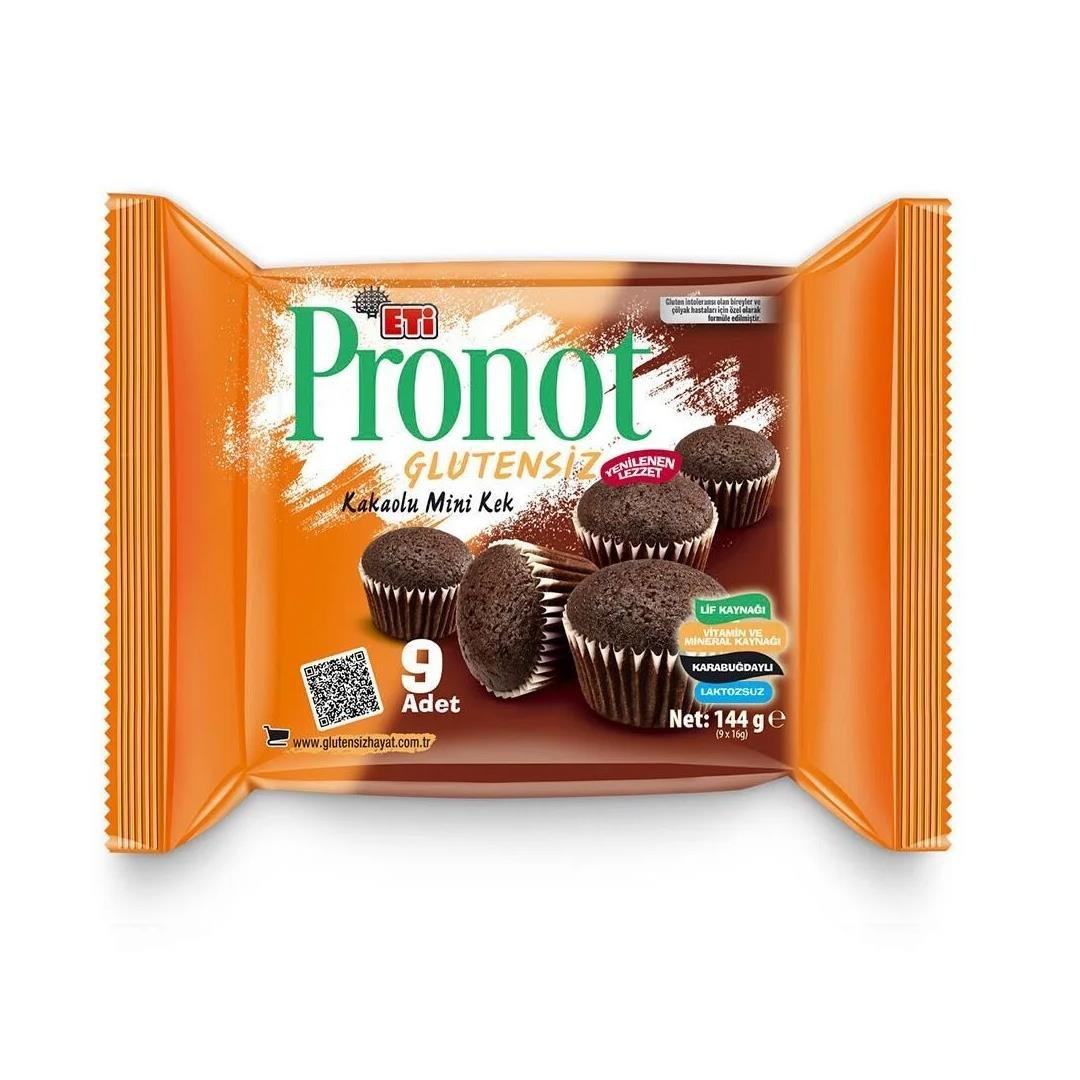 Sağlıklı AtıştırmalıkEti Pronot Glutensiz Mini Kek Fındıklı ve Kakaolu 144 Gr