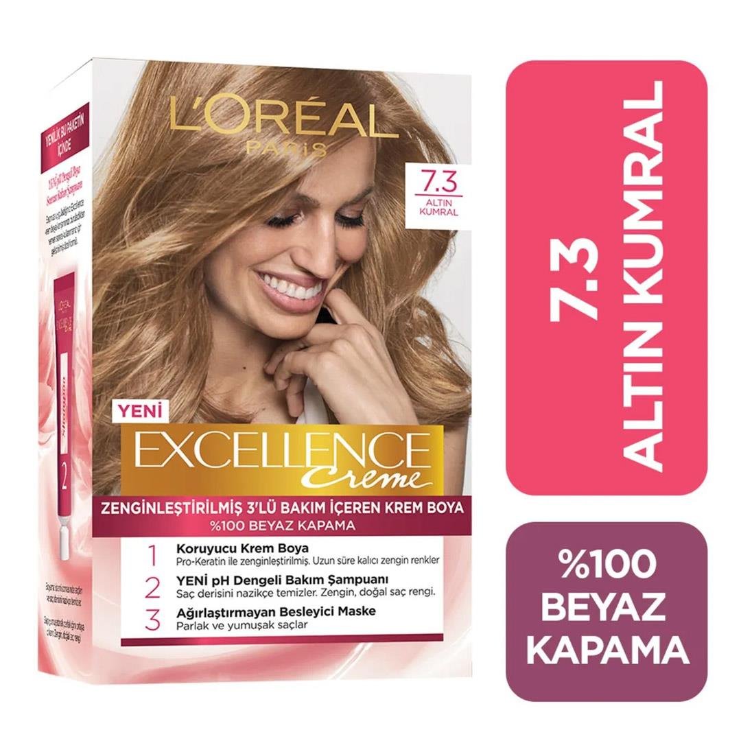 Saç BoyasıExcellence Boya Altın Kumral  No:7.3