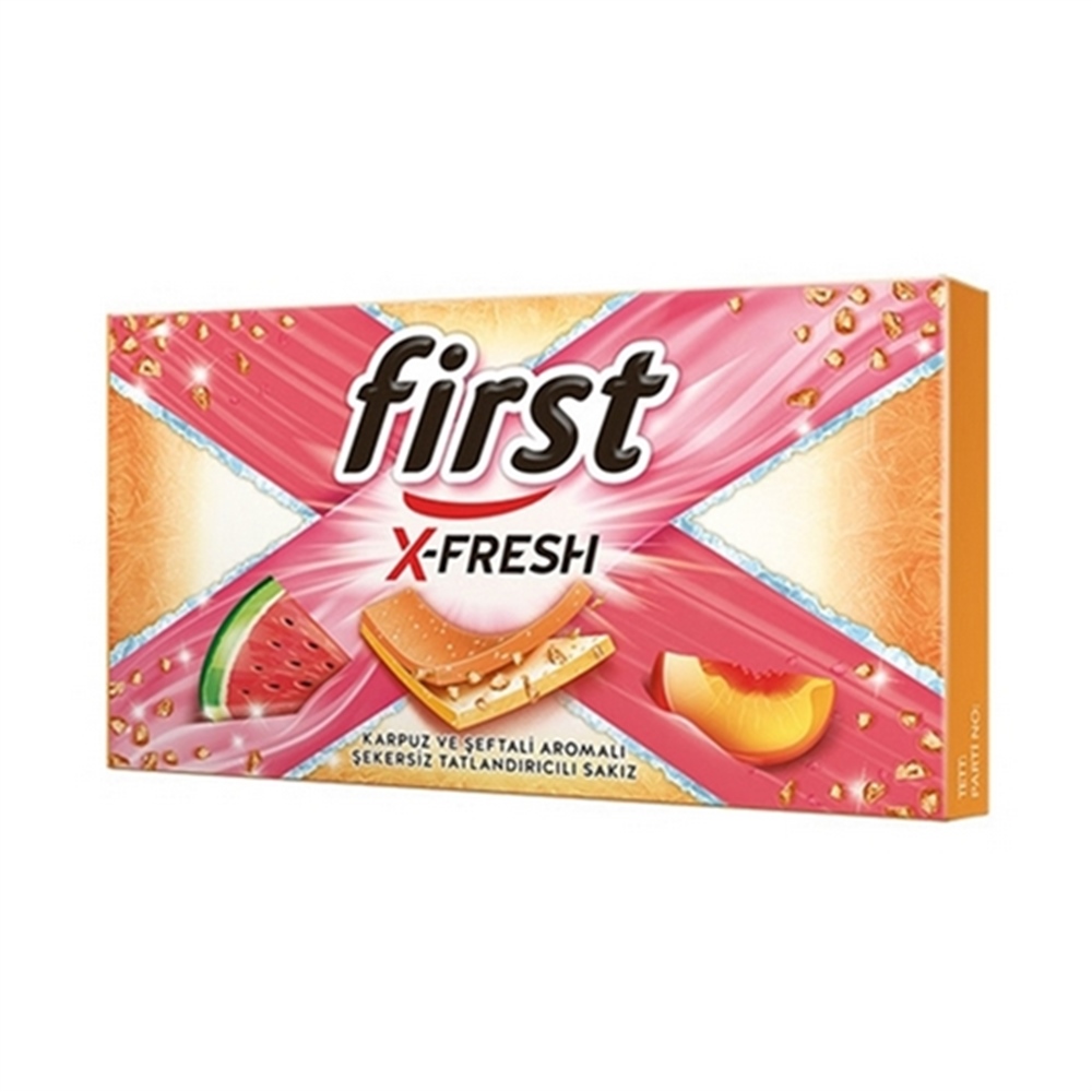 First X-Fresh Sakız Karpuz Ve Şeftali Aromalı 27 Gr