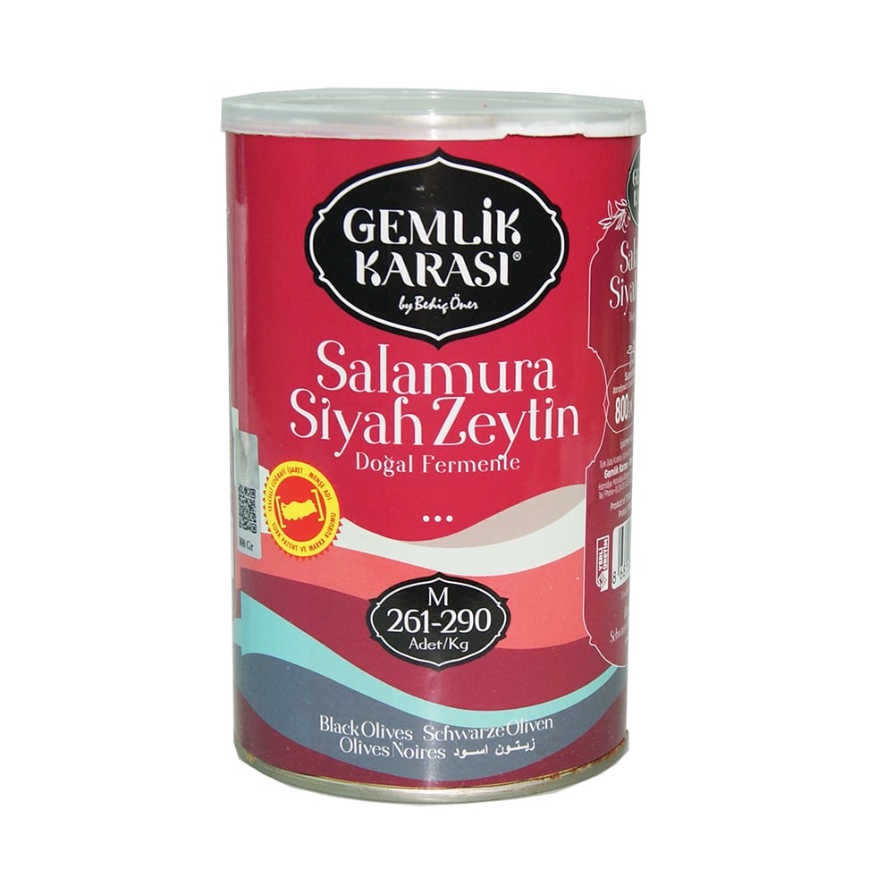 Gemlik Karası Salamura Siyah Zeytin 800 gr M 261-290