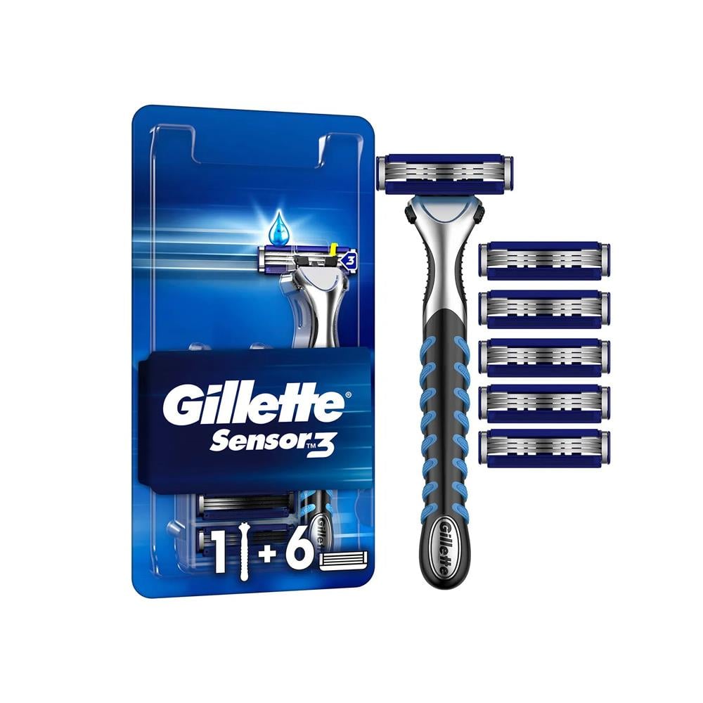 Tıraş BıçağıGillette Sensor3 Tıraş Makinesi + 6 Yedek Tıraş Bıçağı