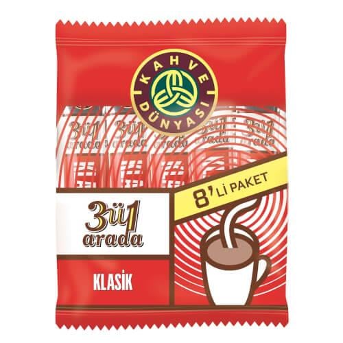 Hazır KahveKahve Dünyası 3ü1 Arada Klasik Kahve 8li 144 Gr