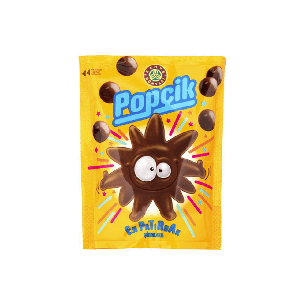 ÇikolataKahve Dünyası Popçik Krispi Patlayan Şekerli Sütlü Çikolata 40 Gr