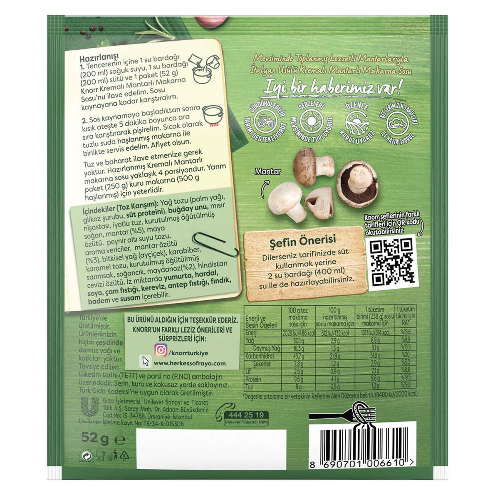 Makarna SosuKnorr Makarna Sos Kremalı Mantarlı 52 g