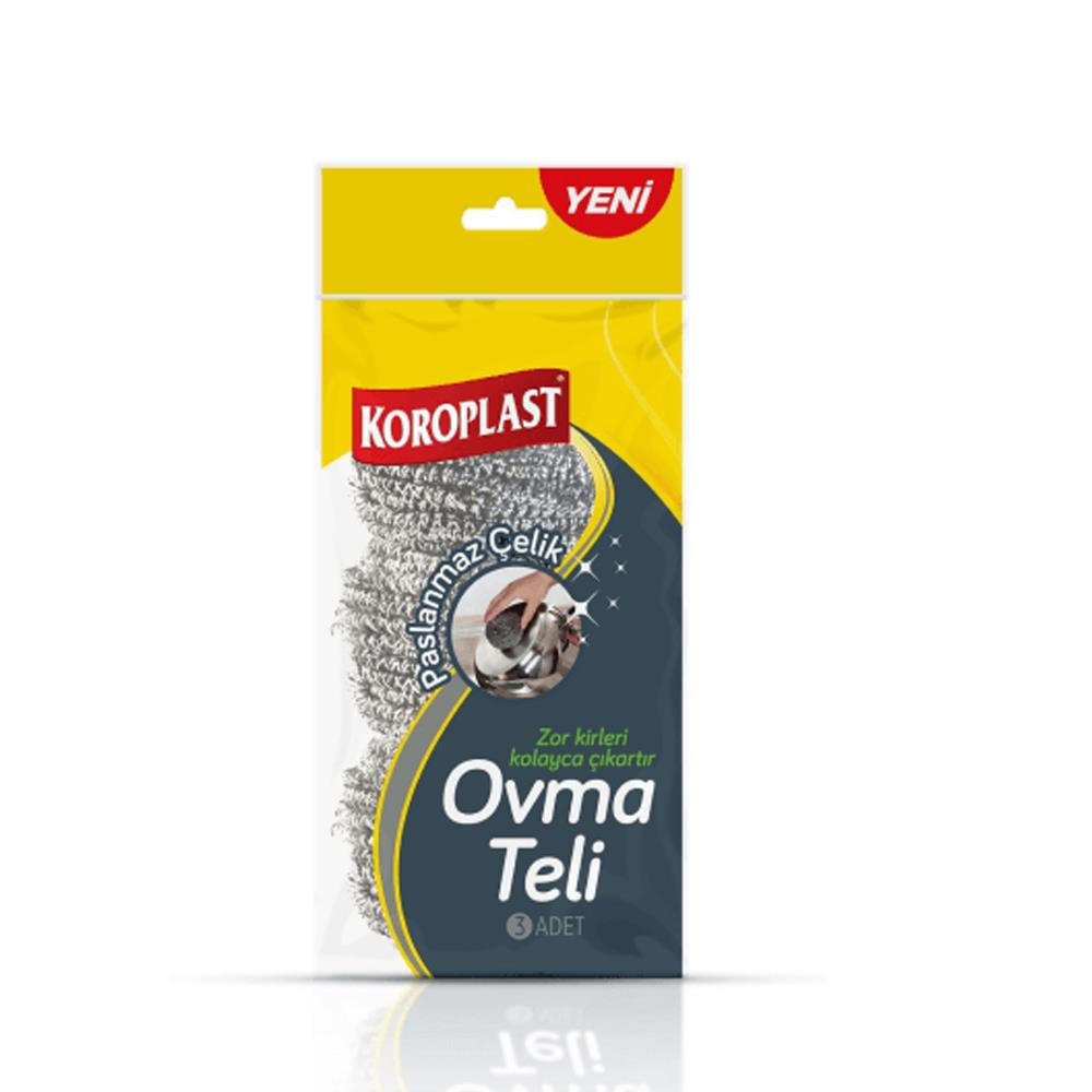 Bulaşık TeliKoroplast Ovma Teli 3 Lü Paslanmaz Çelik