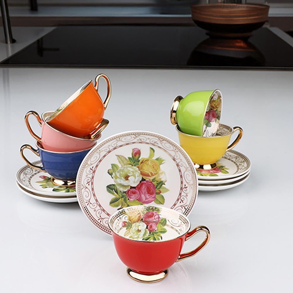 Çay FincanlarıKosova Rose 6 lı Kahve Fincan Takımı 90 cc LİA-02