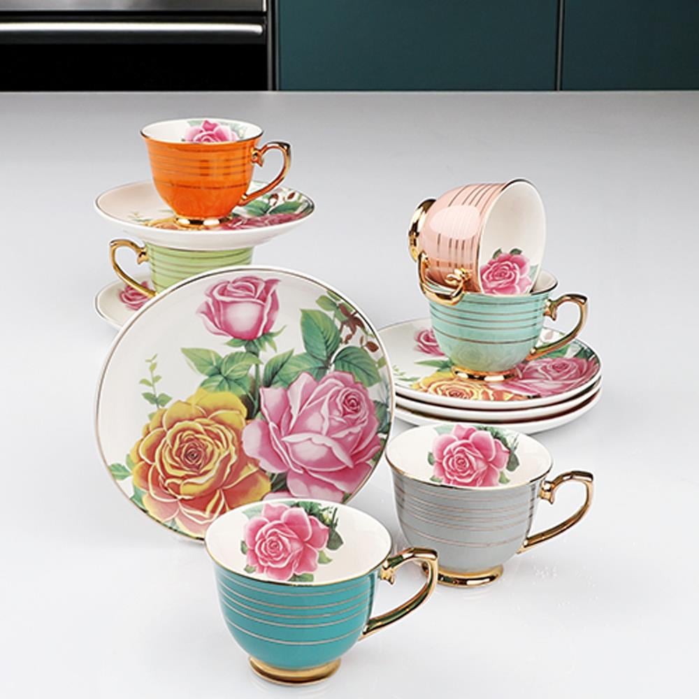 Çay FincanlarıKosova Rose 6 lı Kahve Fincan Takımı 90 cc LIA-04