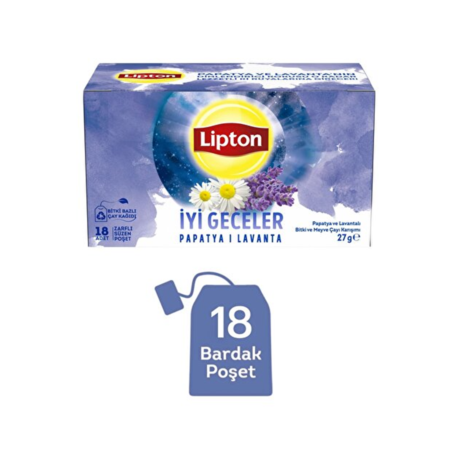 Bitki ve Meyve ÇaylarıLipton İyi Geceler Papatya ve Lavanta 18 li 27 g