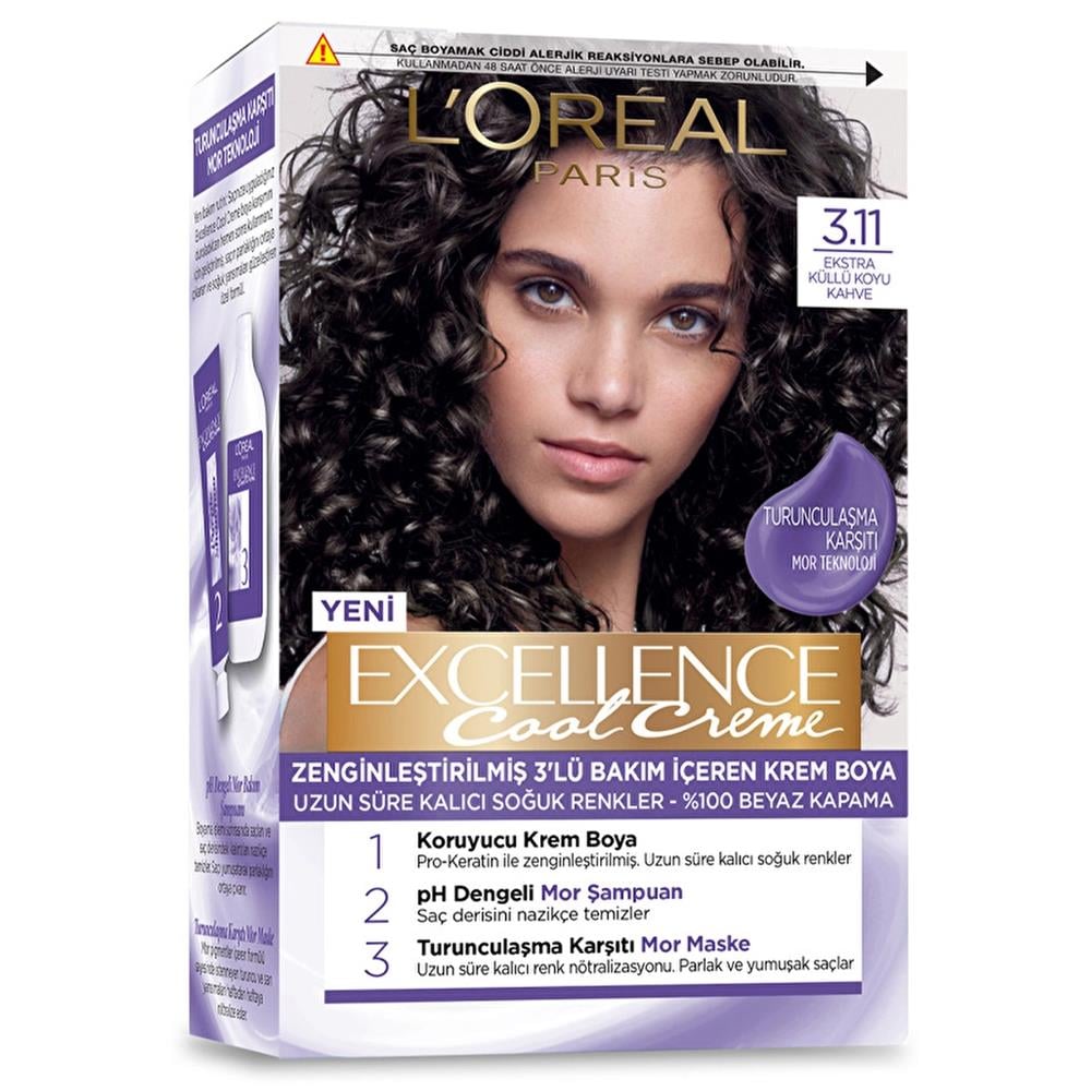 Saç BoyasıLoreal Paris Excellence Cool Creme 5.11 Ekstra Küllü Koyu Kahve