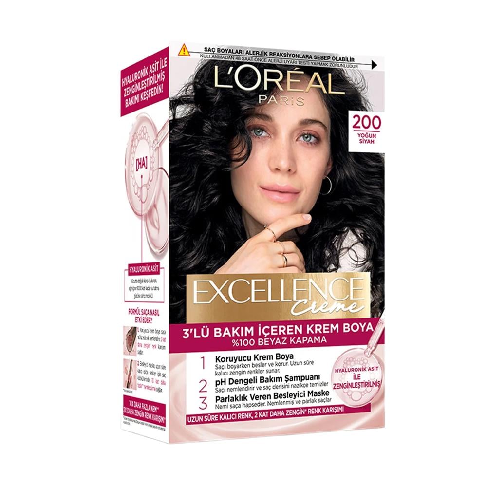 Saç BoyasıLoreal Paris Excellence Intense 200 Yoğun Siyah