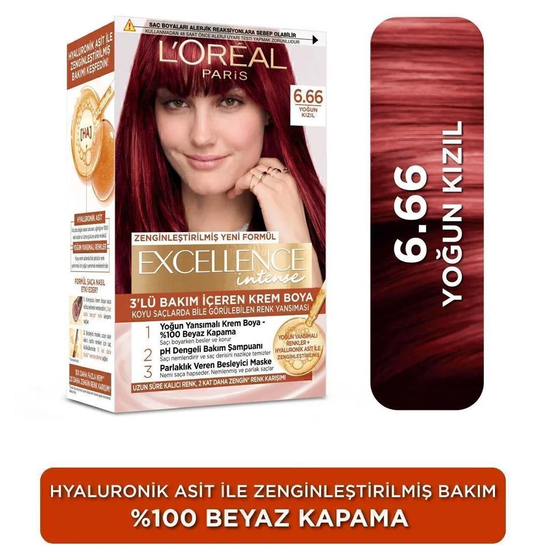 Saç BoyasıLoreal Paris Excellence Intense 6.66 Yoğun Kızıl