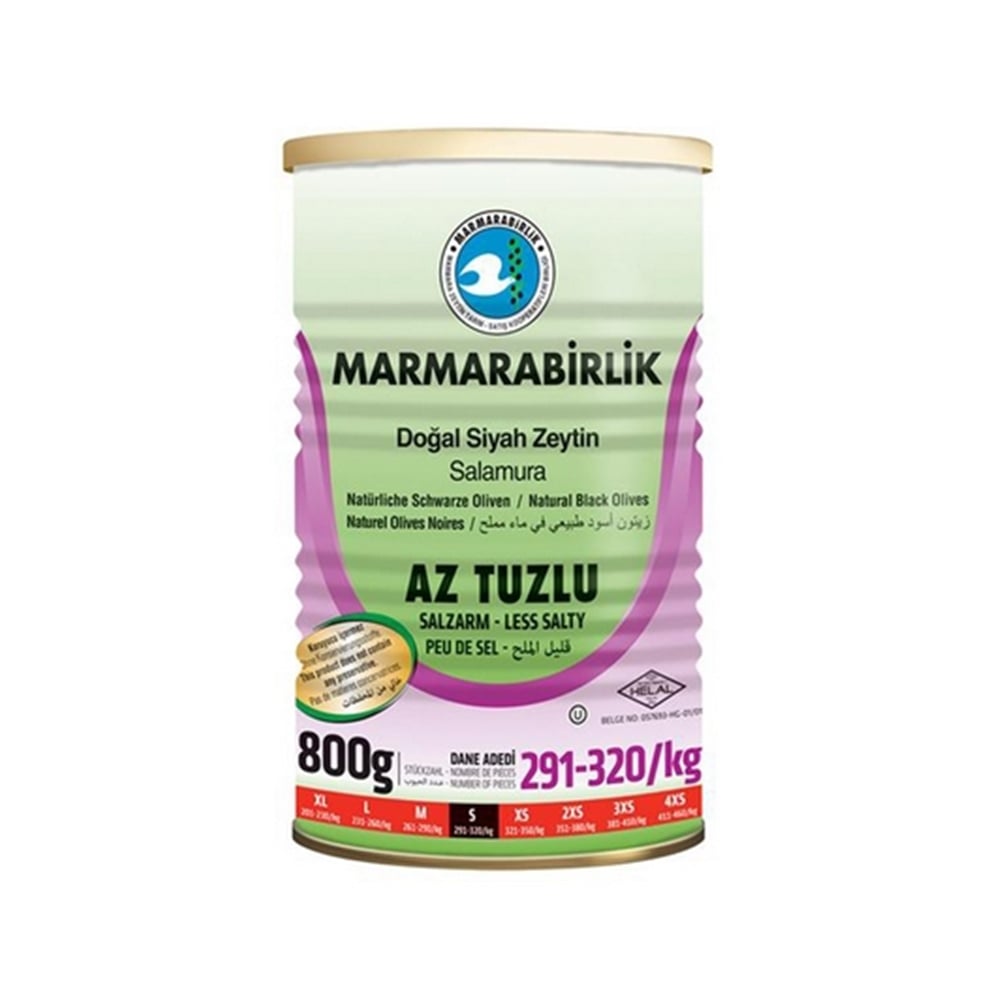 Marmara Birlik Hususi Diyet Zeytin Az Tuzlu 800 Gr