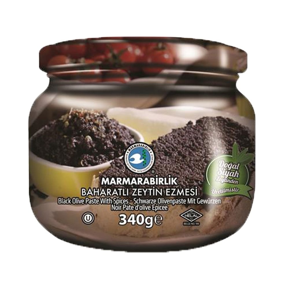 Marmara Birlik Siyah Ezme Zeytin Baharatlı 340 Gr