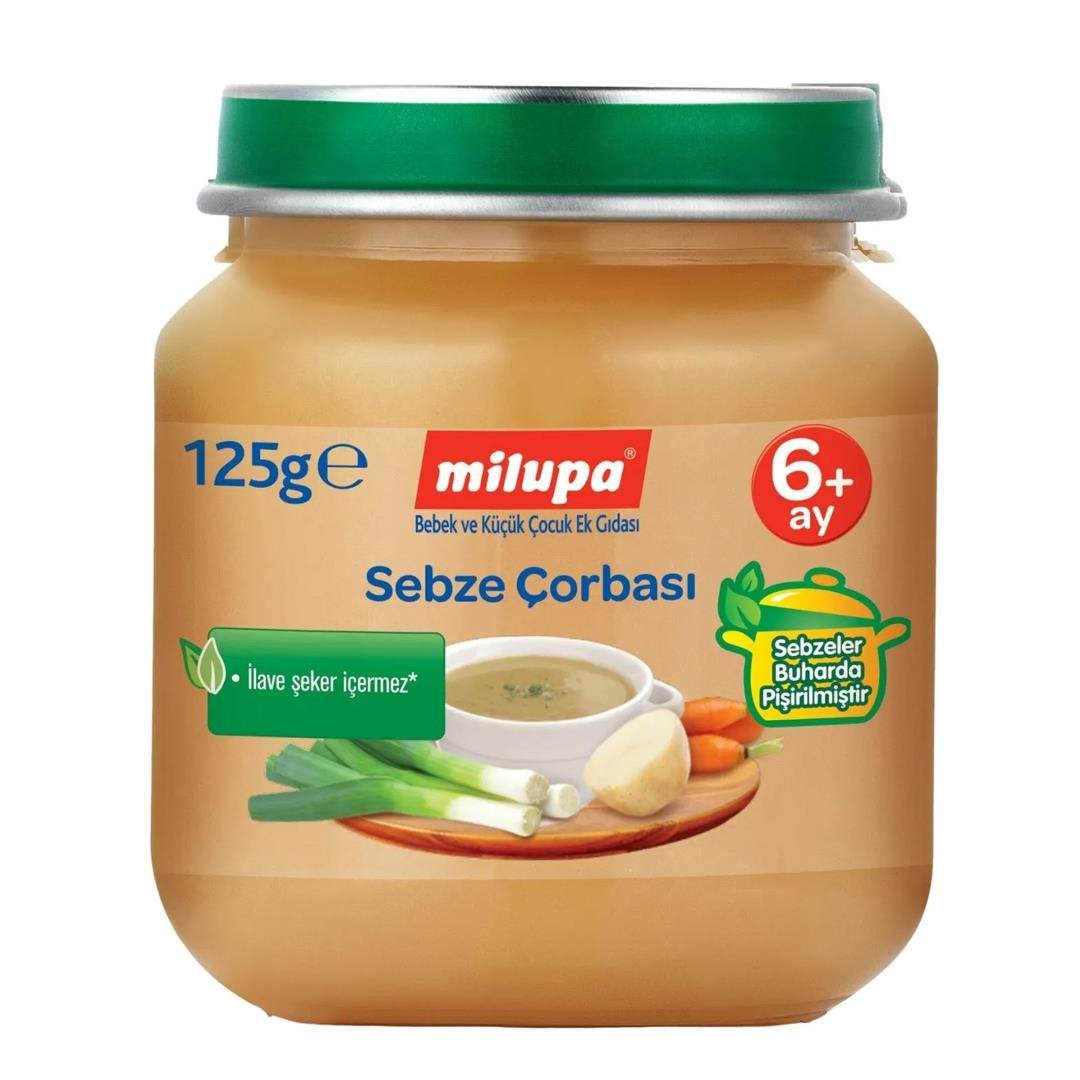 Bebek MamasıMilupa Sebze Çorbası Organik Kavanoz Maması 125 Gr