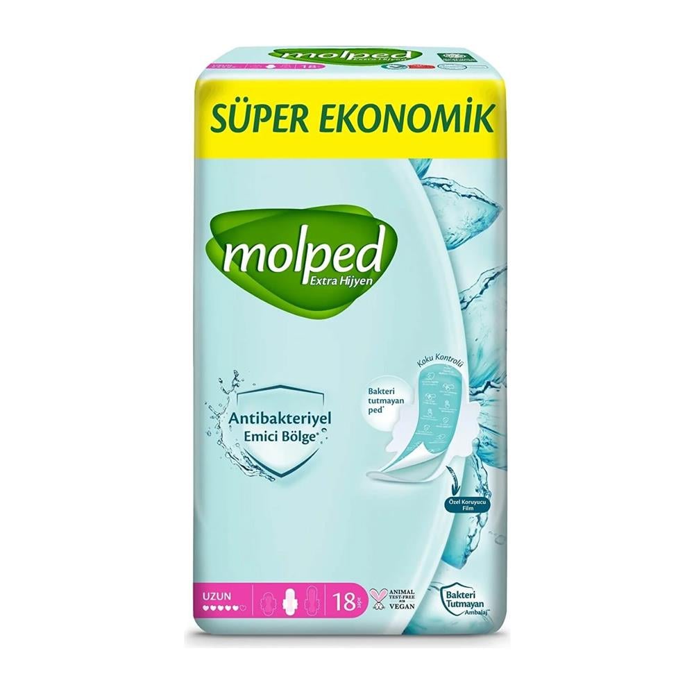Ultra PedMolped Hijyenik Ped Antibakteriyel Uzun 18 li