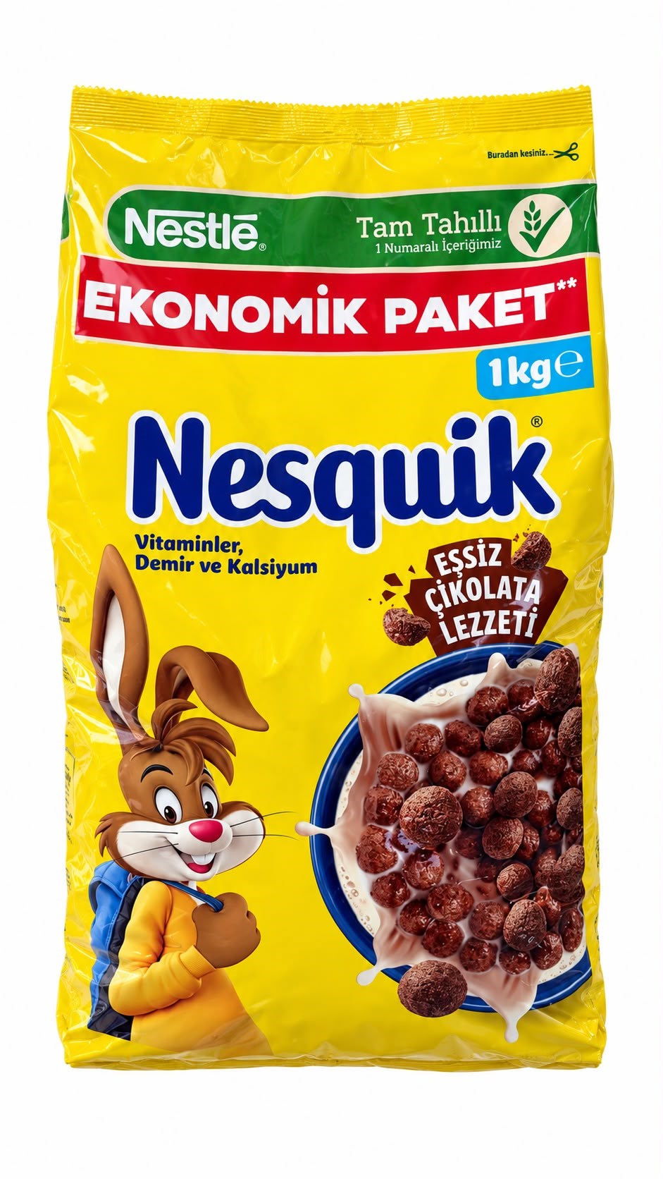 Mısır GevreğiNestle Nesquik Tam Tahıllı Mısır Gevreği Ekonomik Paket 1 kg