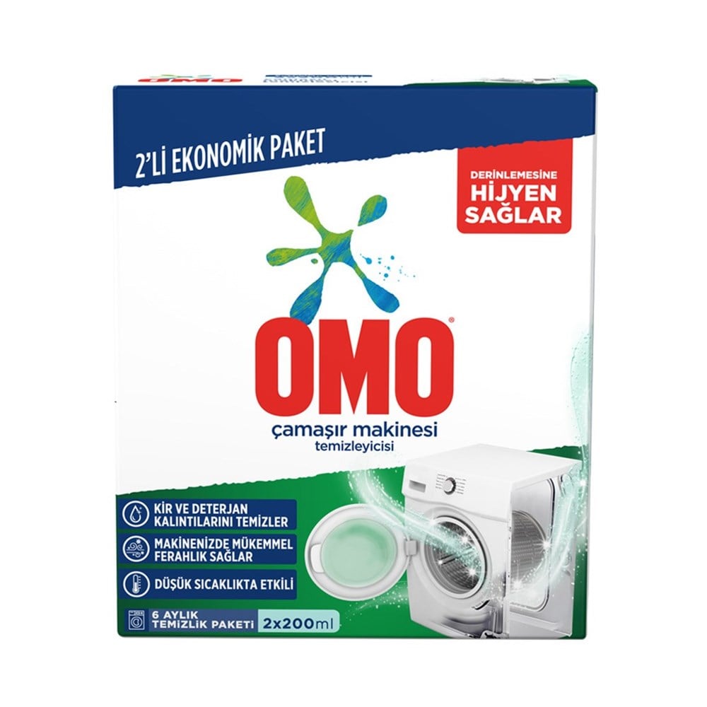 Omo Çamaşır Makinesi Temizleyici 2*200 ml