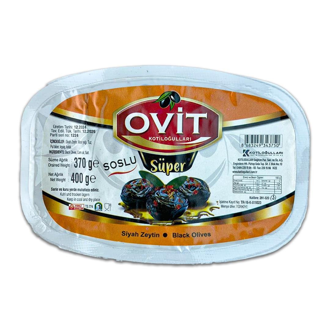 Siyah ZeytinOvit Süper Yağlı Siyah Zeytin 400 gr Soslu