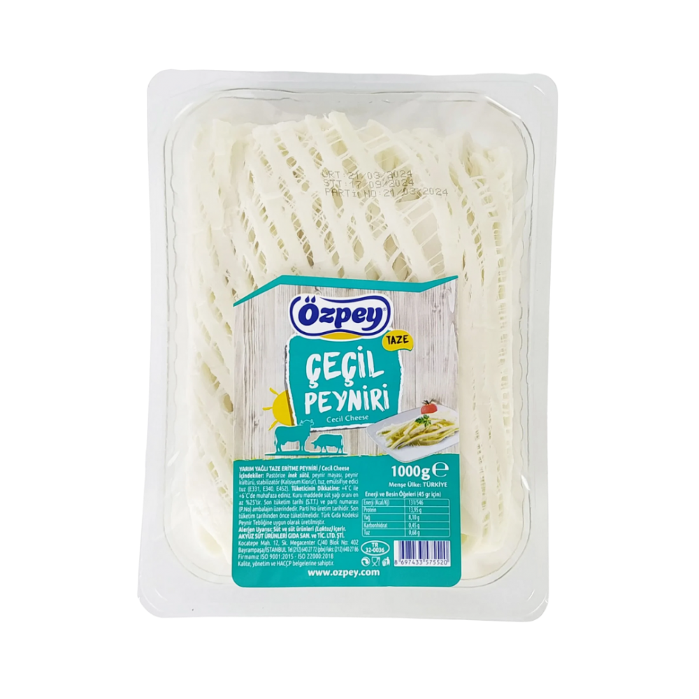 Yöresel PeynirÖzpey Çeçil Peyniri 1 kg