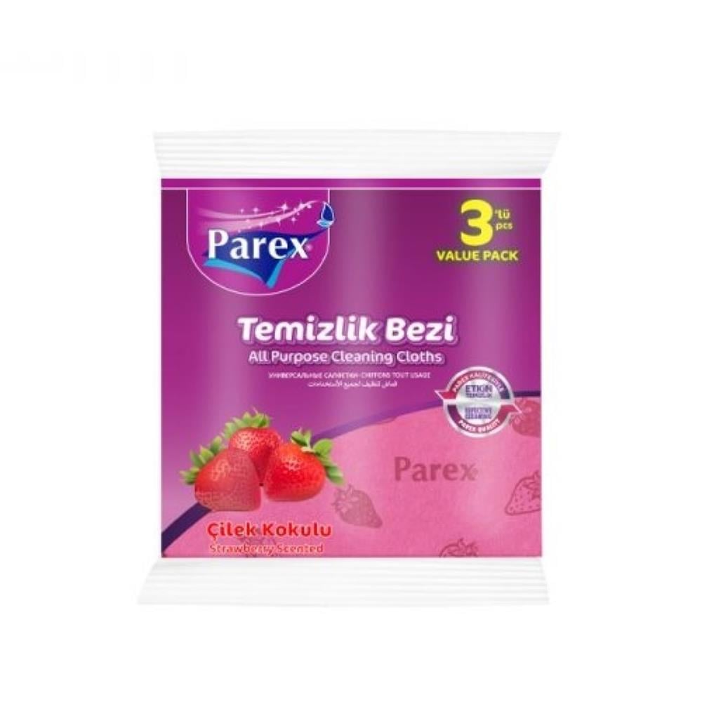 Temizlik BeziParex Rengarenk Tem Bezi Çilek Kokulu 3 lü