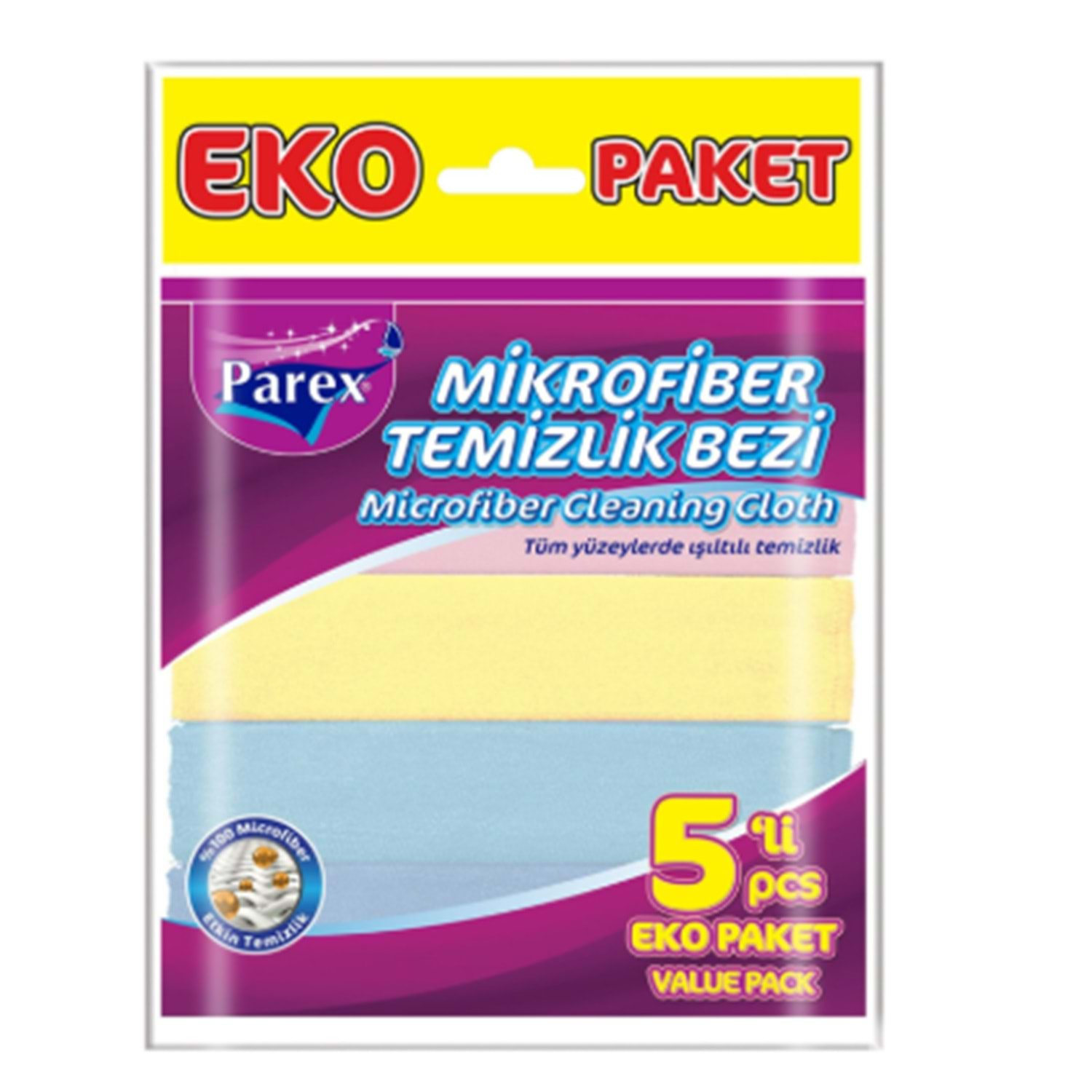 Temizlik BeziParex Temizlik Bezi Mikrofiber Eko Paket 5 li