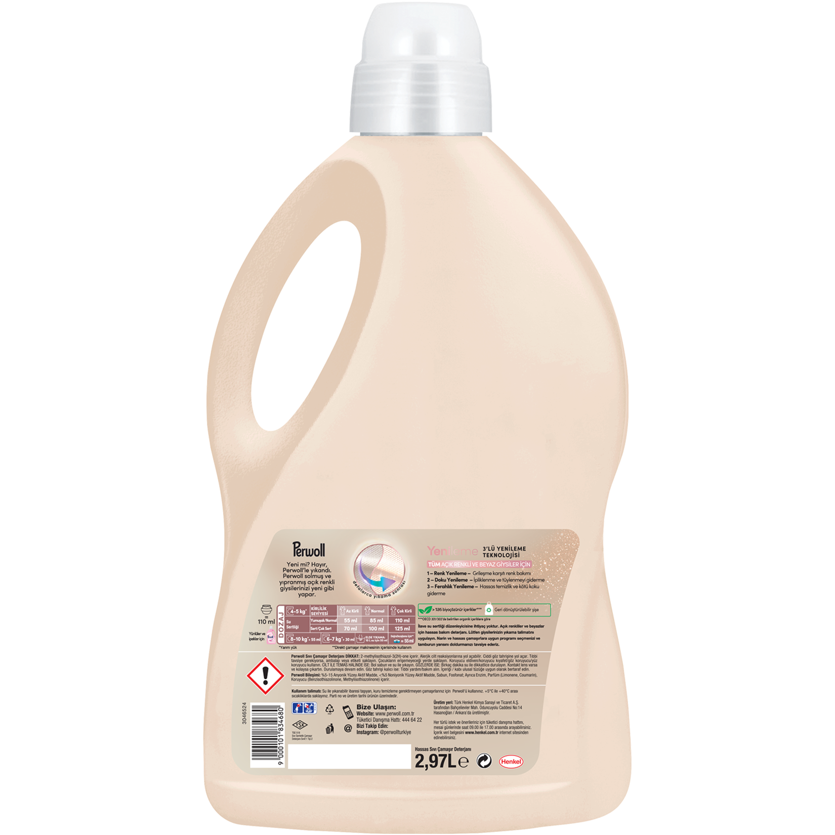 Sıvı Çamaşır DeterjanıPerwoll Yenileme&Onarım Açık Renkli 2.97 Lt (54 Yıkama)