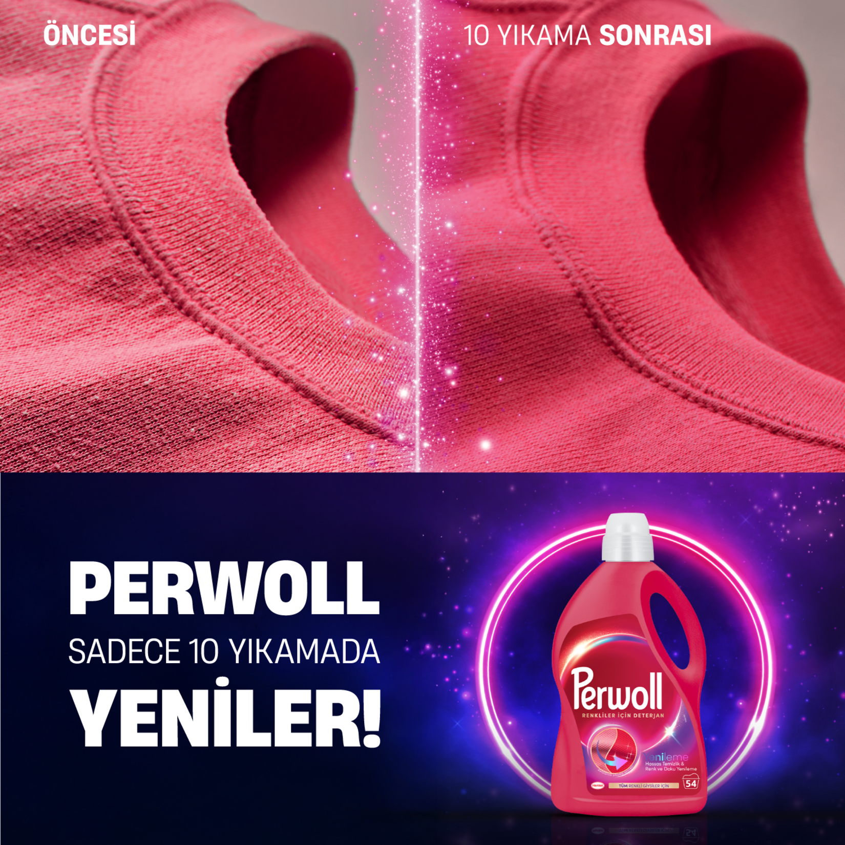 Sıvı Çamaşır DeterjanıPerwoll Yenileme&Onarım Renkli 2.97 Lt (54 Yıkama)