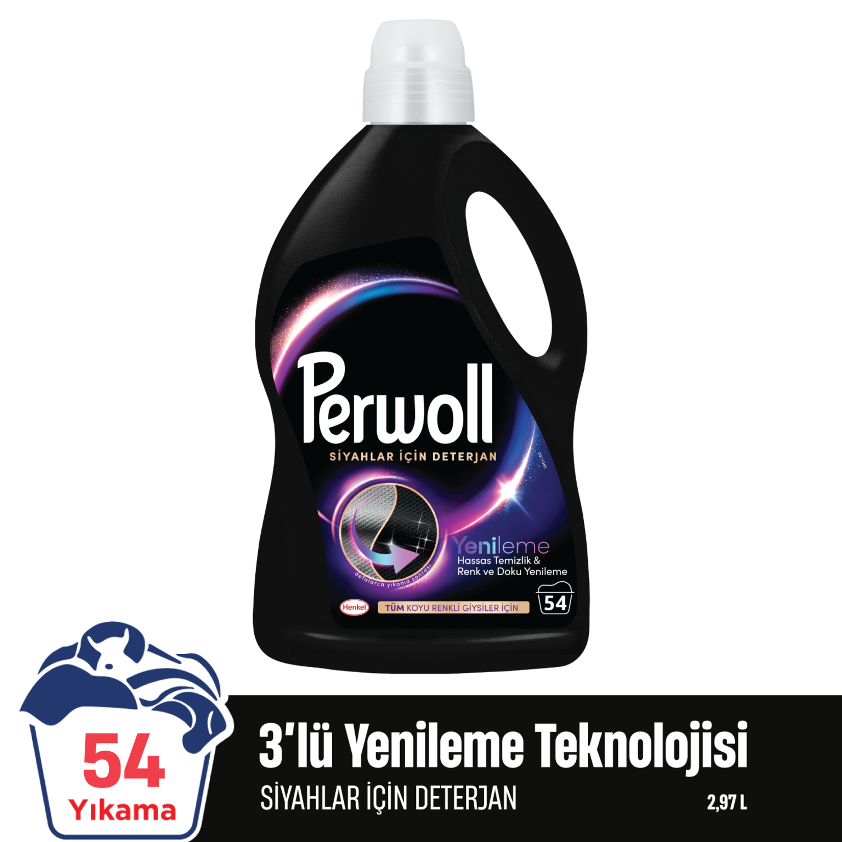 Sıvı Çamaşır DeterjanıPerwoll Yenileme&Onarım Siyah 2.97 Lt (54 Yıkama)