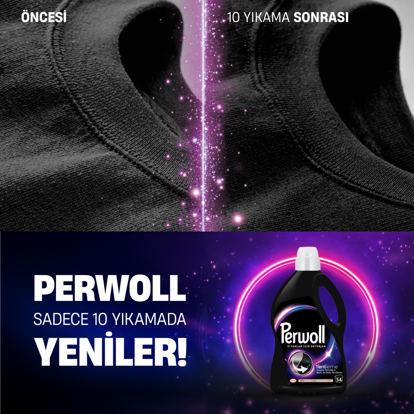 Sıvı Çamaşır DeterjanıPerwoll Yenileme&Onarım Siyah 2.97 Lt (54 Yıkama)