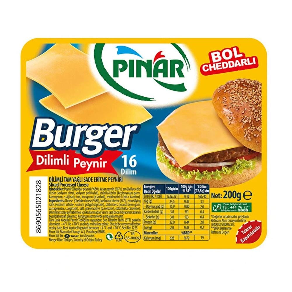 Pınar Burger Dilimli Peynir 200 gr
