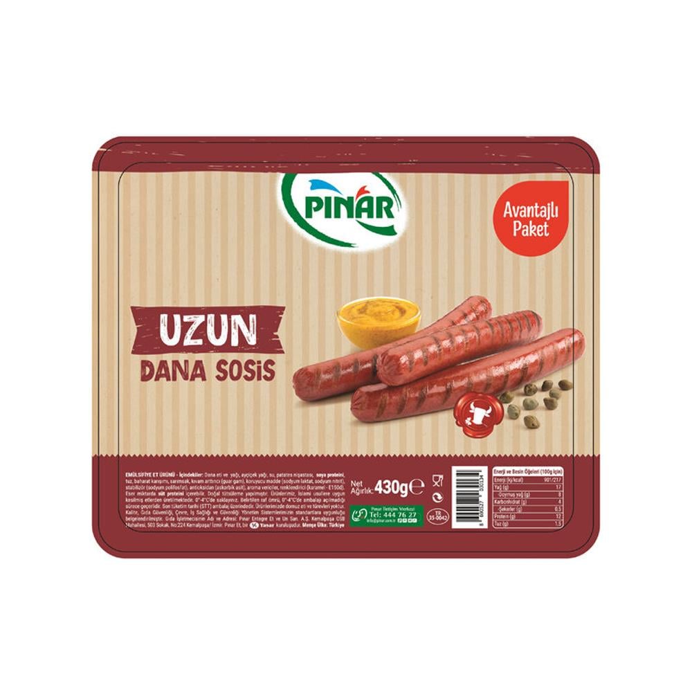 Pınar Soyulmuş Dana Sosis 430 Gr